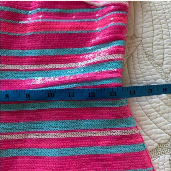 BB Dakota "Spice Of the Party" Stripped Vibrant Pink and Blue Mini Dress Size 4 - Picture 6 of 8